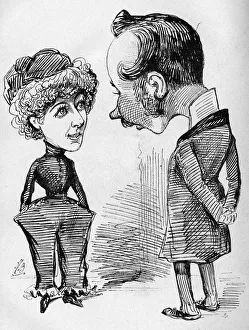 Caricature of Nellie Farren and Edward Ledger Caricature of Nellie Farren and Edward Ledger