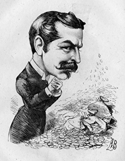 Caricature of William Burdett-Coutts, politician Caricature of William Burdett-Coutts, politician