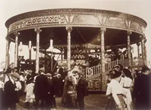 Print of Carousel at Hampstead Fair, London