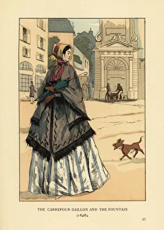 The carrefour Gaillon and the fountain, 1848 The carrefour Gaillon and the fountain, 1848