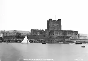 Carrickfergus Castle and Harbour Print, circa early 1900s