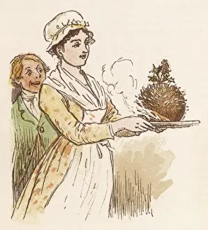 Fire Eater Performance Prints: Carrying Flaming Pudding