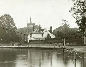 Carshalton Print - Across Water to White House circa 1900