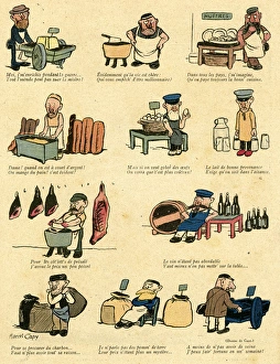Cartoon, Cost of food and drink, WW1 Cartoon, Cost of food and drink, WW1