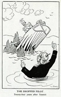 Cartoon, The Dropped Pilot, WW1 Cartoon, The Dropped Pilot, WW1