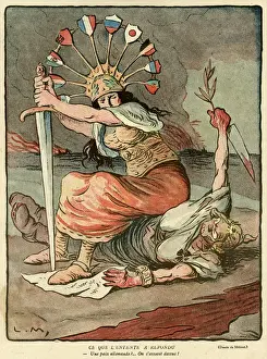 WW1 Cartoon Prints: Cartoon, Ententes Reply, WW1