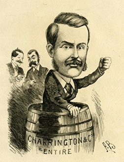 Cartoon, F N Charrington, temperance worker Cartoon, F N Charrington, temperance worker