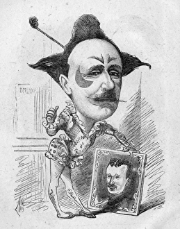 Cartoon, Fred Evans in clown costume Cartoon, Fred Evans in clown costume
