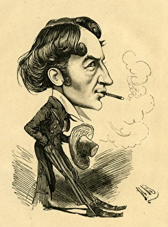 Cartoon, G F Rowe, American playwright Cartoon, G F Rowe, American playwright