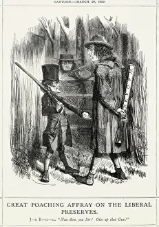Cartoon, Great Poaching Affray on the Liberal Preserves Cartoon, Great Poaching Affray on the Liberal Preserves