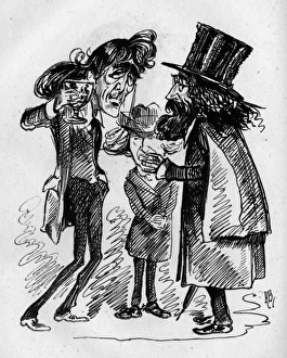 Cartoon, Henry Irving and Alfred Tennyson Cartoon, Henry Irving and Alfred Tennyson