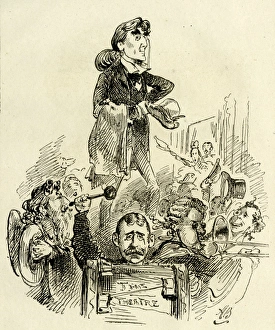 Cartoon, Henry Irving returning to the London theatre Cartoon, Henry Irving returning to the London theatre