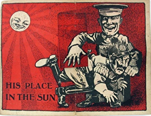 Cartoon image of a Tommy spanking the Kaiser Cartoon image of a Tommy spanking the Kaiser