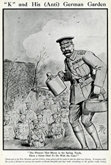 Cartoon, K and His (Anti) German Garden, WW1 Cartoon, K and His (Anti) German Garden, WW1