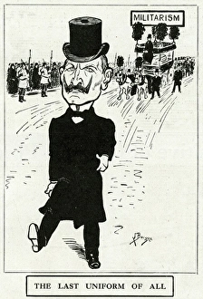 Cartoon, Kaiser Wilhelm II in civilian dress, WW1 Cartoon, Kaiser Wilhelm II in civilian dress, WW1