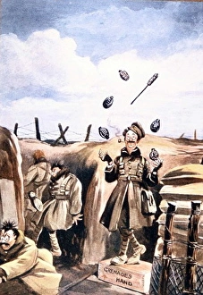 Cartoon, Keeping his hand in, WW1 Cartoon, Keeping his hand in, WW1