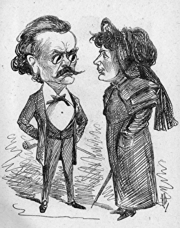 Cartoon, M Riviere and Mrs Weldon Cartoon, M Riviere and Mrs Weldon