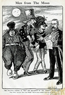 Cartoon, Men from The Moon, WW1 Cartoon, Men from The Moon, WW1