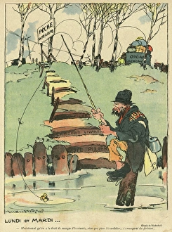 Cartoon, Monday and Tuesday, WW1 Cartoon, Monday and Tuesday, WW1