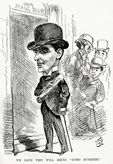 Cartoon, outside the Gaiety Theatre, London Cartoon, outside the Gaiety Theatre, London