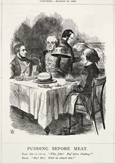 Cartoon, Pudding Before Meat (Russell and Reform) Cartoon, Pudding Before Meat (Russell and Reform)