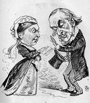 Cartoon, Queen Victoria and W E Gladstone Cartoon, Queen Victoria and W E Gladstone
