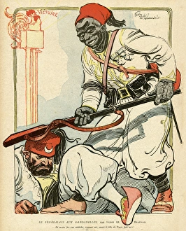 Cartoon, The Senegalese in the Dardanelles, WW1 Cartoon, The Senegalese in the Dardanelles, WW1