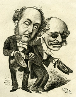 Cartoon, Sir Michael Costa and Sir Julius Benedict Cartoon, Sir Michael Costa and Sir Julius Benedict