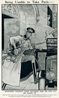 Cartoon, Being Unable to Take Paris, WW1 Cartoon, Being Unable to Take Paris, WW1
