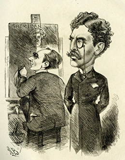 Cartoon, A W Pinero and Sir Squire Bancroft Cartoon, A W Pinero and Sir Squire Bancroft