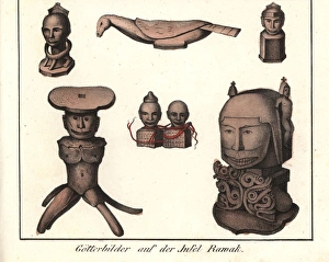 Carved statues of gods from Rawak Island, Papua New Guinea Carved statues of gods from Rawak Island, Papua New Guinea