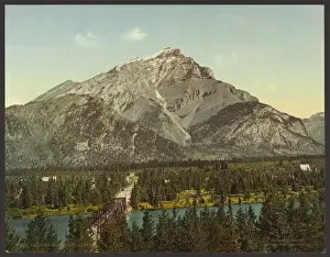 Old Photochrom Prints For Sale Prints: Cascade Mountain, Alberta