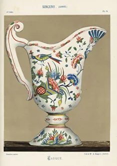 Casque or helmet pitcher from Sinceny, France, 18th century Casque or helmet pitcher from Sinceny, France, 18th century