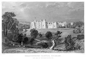 Prints of General view of Brancepeth Castle, Durham. Date: 1832 Durham Castle And Cathedral Prints: General view of Brancepeth Castle, Durham Print 1832