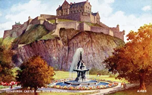 The Castle & Ross Fountain, Edinburgh, Midlothian The Castle & Ross Fountain, Edinburgh, Midlothian
