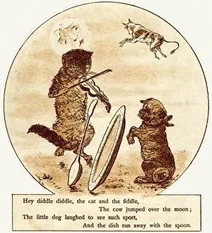 Nursery Rhyme Characters Prints: Cat and Fiddle
