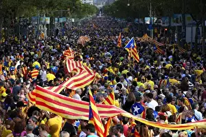 Catalan Way Print, 400km Human Chain in Support of Catalan Independence