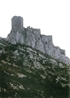 French Medieval Castles Prints: Cathar Castle / Queribus