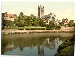 Coloured Views Of England Prints: Cathedral, S. E. Worcester, England
