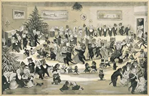 A Cats Christmas Dance by Louis Wain A Cats Christmas Dance by Louis Wain