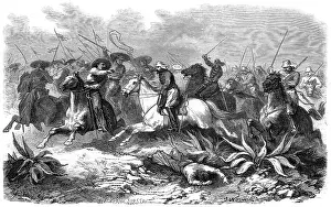 Central America History Prints: Cavalry in Action