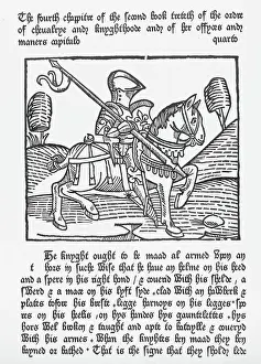 Prints of A KNIGHT William Caxton Prints: Woodcut Print of a Knight in Armor