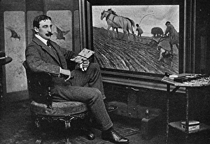 Cecil Aldin in his studio Cecil Aldin in his studio
