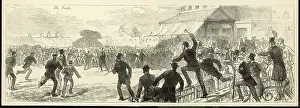 Prints of Celebrations after Englands win over the Australians at the Oval Cricket Prints: Print of Celebrations at the Oval after England's Cricket Victory