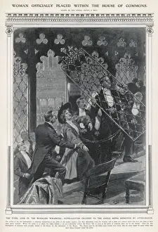 Suffragette Movement History Prints: Chained to Rail / Iln / 1908