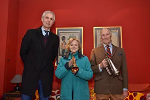 Chairman of the Ypres Last Post Committee with bugles Chairman of the Ypres Last Post Committee with bugles