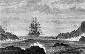 Historical Ships Of The Sea Prints: Challenger Made Fast