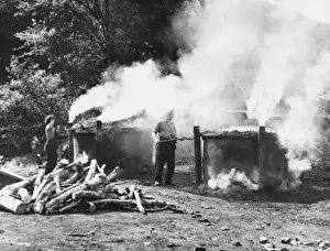 Charcoal Burning Process Prints: Charcoal Burning