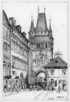 Gothic Architecture Prague Prints: Charles Bridge Tower