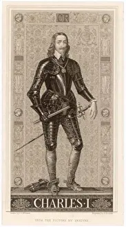 17th Century Royal Portraits Prints: Charles I Bourne